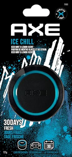 AXE Ambientador de Coche Lata Gel 125GR Portavasos - ICE CHILL: Frescura Refrescante y Duradera para Tu Viaje - Hasta 30 Días de Confianza y Estilo