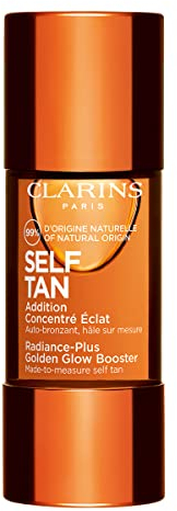 Clarins Radiance-Plus Golden Glow Booster for Face 15ml | Customisable Self-Tan Drops with Aloe Vera & Erythrulose | Buildable Natural Glow for All Skin Types