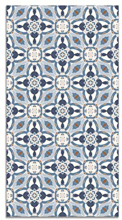 Panorama Vinylteppich - Modell Orientalische Kaleidoscope Blaue Fliesen - 40x80 cm - Verschiedene Größen - Deko Küche, Läufer und Outdoor
