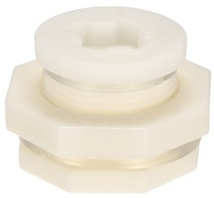 sourcing map 1 Satz ABS Schott Tank Adapter mit PVC Stecker Fitting G1 Gewinde für Regeneimer Wassertanks Aquarien