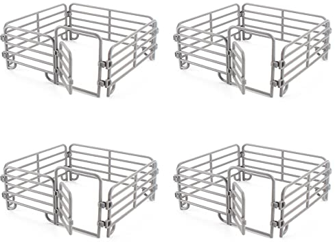 YeahBoom Pferdezaun Spielzeug,16 Stücke Pferd Corral Fechten Zubehör,Koppel Spielzeug,Kunststoff Farm Zaun für Scheune Koppel Pferd Stall Nutztier,Pädagogische Geschenk,Micro Landschaft Deko