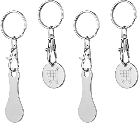 Sheryl&Rain 4 Pezzi Chiave per Carrello Della Spesa Gettone Carrello Spesa Gettoni Carrello Spesa Moneta Carrello Spesa Sblocca Carrello Spesa per Carrelli Della Spesa