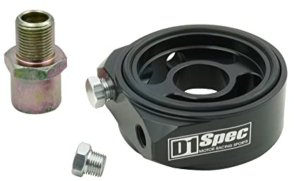 D1 Spec Ölfilter Sandwich Adapterplatte Schwarz | M18x1,5 für Öltemperatur und Öldruck Sensor