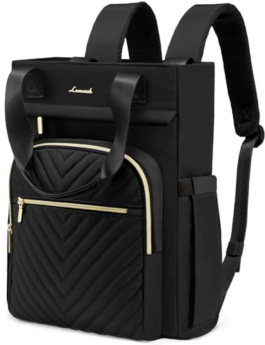 LOVEVOOK Rucksack Damen Elegant 17.3 Zoll Laptop Rucksack Handtasche 2 in 1 Schulrucksack Mädchen Teenager mit Laptopfach Wasserdicht Backpack Women Casual Daypacks für Schule Reise Business