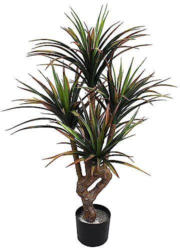 105cm Realistic Yukka Leaf Design UK Artificial Yukka Tropical House Plant