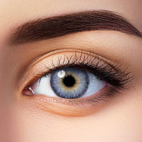 Aricona Farbige Kontaktlinsen mit Stärke, Blau, -4,00 Dioptrien, Brillante Augenfarbe & klare Sicht mit den natürlichen Farblinsen für Brillenträger mit Premium Hydrogel