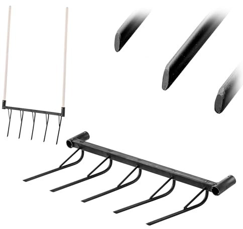 KADAX Grabegabel mit 5 Zinken, Handkultivator zur Bodenlockerung und Gartenbearbeitung, Broadfork zur Belüftung des Bodens, Doppelgrabegabel (Ohne Stiel)