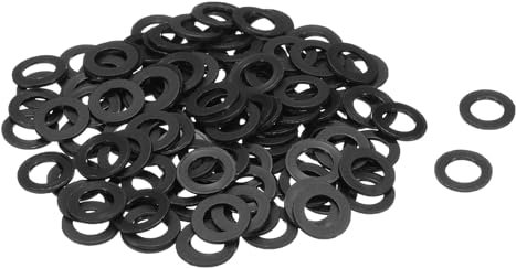 QUARKZMAN 120Pz Rondella Piatta in Nylon M8 8mm ID 14mm OD 1mm Spessore Guarnizioni Idrauliche Kit Piatte Guarnizione in Plastica Fissaggio Guarnizione Anello di Tenuta, Nero