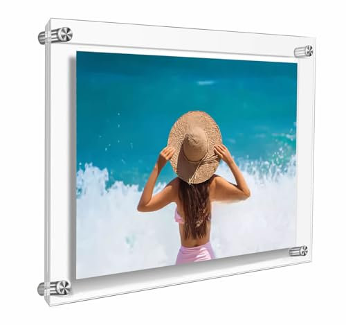 TUKA-i-AKUT Cadre Mural Acrylique Transparent A5, Cadre d'affichage pour Photos, Documents, Certificats, Dépliants, Affiches, TKD9402