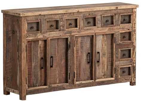 Woodkings Sideboard Sumatra | Landhaus Kommode 147x89x40 cm | Recyceltes Altholz für Esszimmer Küche Flur | Rustikaler Look mit Stauraum