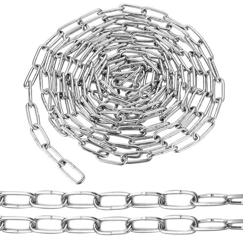 NCCHDZSW Catena in acciaio inox lunghezza 10 metri, 1,5 mm, catena in acciaio inox 304, catena in metallo per appendere recinzioni, catena girevole in acciaio, carico massimo 100 kg