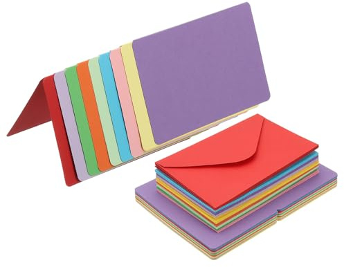 PATIKIL Blank Cards and Envelopes 4x6, 50 Set Half Fold Blank Note Cards and Envelopes Folded Cardstock Greeting Card for Invitations Wedding DIY Birthday, Multicolor