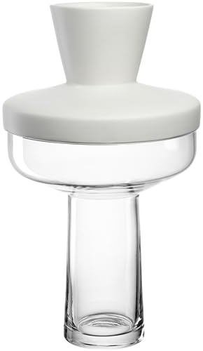 Leonardo Home Riva Vase • 1 Stück • Glasvase für kreative Blumenarrangements • ⌀6,6 cm • Stilvolle Blumenvase aus Keramik & Glas • Modernes Design für den Wohnbereich • Höhe 36 cm • weiß • 055268