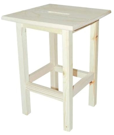 LoviStore Sgabello Alto in Legno di Pino, Seduta, Panchetto, Sedia senza schienale da Bar, Cucina, Ufficio, Tavolino d'Appoggio, Stile Rustico e Solido, Pino Essiccato per Arredare Casa cm30x30xh45