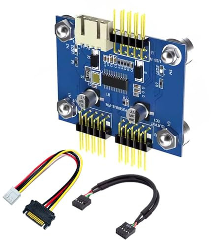 YUNNIAN USB 2.0 9Pin Männlich Zum Doppelsplitterkabel Interne Anschlüsse Optimiert Für PC Hülle Mehrere Geräte Setups Motherboards USB Port Expander