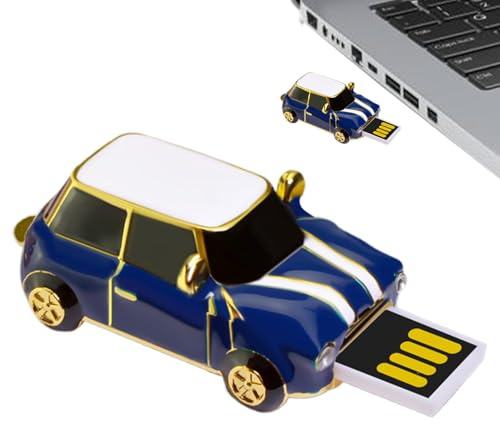 Memoria USB con Forma de Coche clásico Vintage | Disco de 4 GB pequeño portátil para Transferencia Segura de Datos, Fotos, Laptop, computadora, cámara de TV