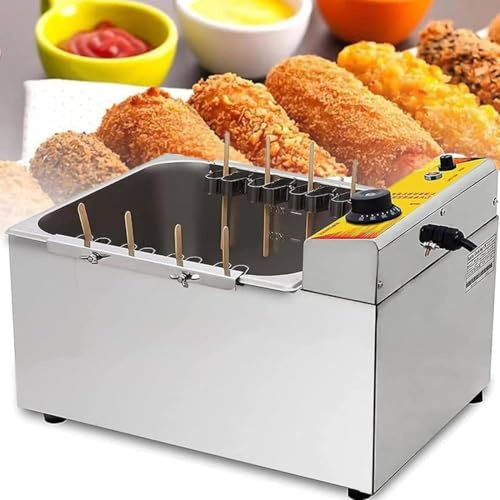 Macchina Commerciale, friggitrice Professionale da 12 Litri, friggitrice Automatica per Hot Dog, Formaggio, Salsiccia, Bastoncini, friggitrice elettrica con Temperatura Regolabile