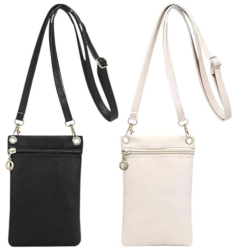 EDLMKM 2PCS Crossbody Bags Small Mobile Phone Wallet Bags, Crossbody Purse Cell Phone Wallet Purses Should Bag, with Adjustable Wide Strap, Small Phone Shoulder Bag for Women