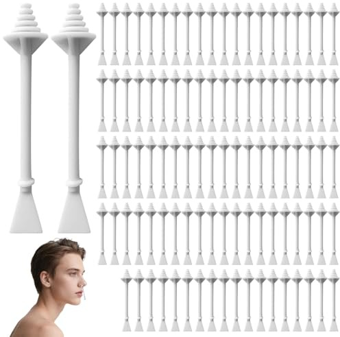 100 Pcs Nose Wax Sticks Nose-Hair Removal Sticks 2-in-1 Nasal Wax Spatulas for Men and Women Nose Waxing Strips Plastic