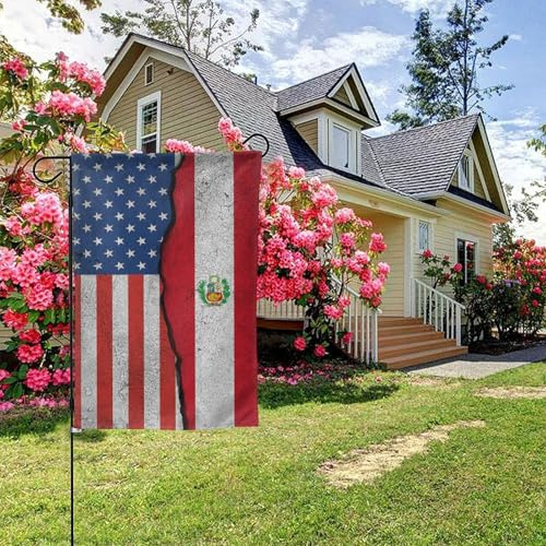 Bandera texturizada de Estados Unidos y Perú, de doble cara, 71 x 101 cm, para decoración de exteriores