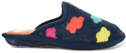 Biorelax Zapatillas de Casa con Nubes de Colores, marino, Felpa Suave, Suela Interior Confort (Marino, Estandar, Sistema tallas calzado EU, Adulto, Mujer, Números, mediano, 36)