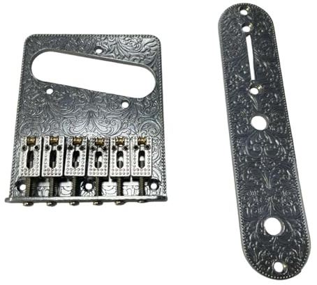 Amagogo Saddle Bridge Plate, 6 String Accessories, Professional Replacement for Electric Guitar Bridge Plate, for Musical Instrument, silver