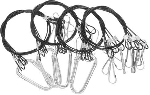 Ciieeo 4 Pezzi Supporti Appesi in Metallo Inossidabile con Corde Resistenti Supporto Stabile per Lampade da Coltivazione e Illuminazione Acquari Uso Interno ed Esterno