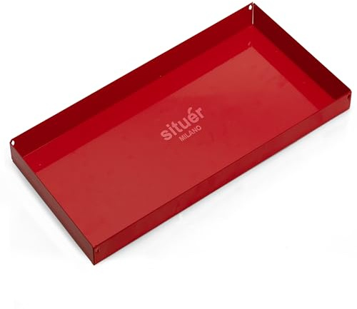 Situér Milano Svuotatasche Design Moderno 35x20cm in Metallo Verniciato Rosso Made in Italy - Vassoio Portaoggetti Versatile, Elegante e Raffinato