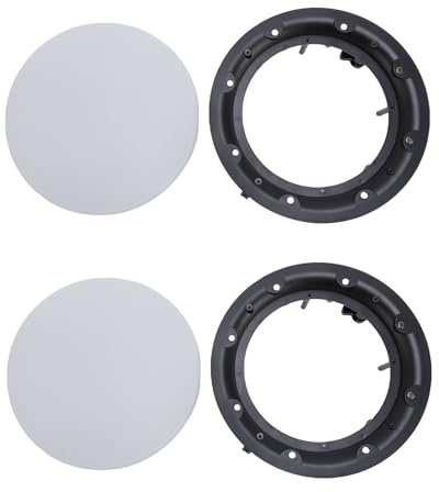 Hamwesh Couvertures Magnétiques de Haut-Parleur de Plafond, Grille de Haut-Parleur Ronde Durable avec 2 Couvercles de Grille et Bases de Montage pour Cinéma Maison et Systèmes Encastrés