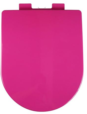 HCZKIUJY Sedile WC Silenzioso Senza Sbattimento in PP, Sedile WC con Coperchio WC a Chiusura Lenta, Facile da Installare e Pulire, Sedile WC Sostitutivo Colorato a Forma di U Adatto alla Ma,Pink