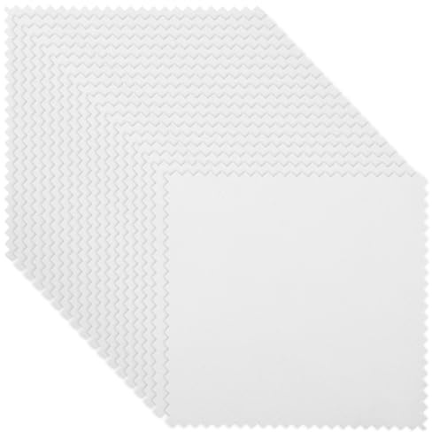 Paño de Pulido Blanco de Gamuza, 50 Piezas para Joyas y Cubertería | Limpieza y Brillo para Plata, Formato Práctico, Fácil de Mantener y Limpiar