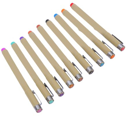 Generic Fine Liner Pen Skiss Ritning Pennor Vattentät Bläck för Konstnärer Som Beskriver Tidskrifter, Illustrationer, Kalligrafi 9PCS Pack