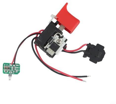 Bohrer Auslöseschalter für Elektrowerkzeuge DCJZ1601 mit Lichtfunktion, Ersatzschalter aus Kunststoff und Metall 29x60x27mm, einfaches Installieren für Handbohrer und Winkelschleifer, Schw