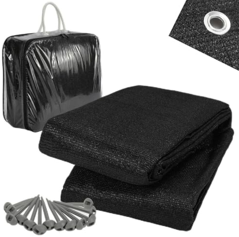 ISOISL förtältmatta campingmatta robust svart 250 x 400 cm | Väderbeständigt tyg, HDPE, lätt att rengöra halkfri, camping förtält husvagn, 12 metallhål, tältunderlag
