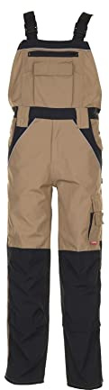 Planam 2524058 Plaline Latzhose, Sand/Schwarz, Größe 58