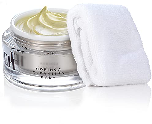 Emma Hardie 100ml Moringa Cleansing Balm with Cleansing Cloth Set, No-Rinse Formula Removes Face & Eye Make Up, Moisturizes & Hydrates the Skin, Natural & Cruelty Free, For All Skin Types
