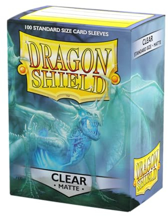 Dragon Shield | Standardgröße Kartenhüllen Matt | 100 Stück – Glatte & Robuste Premium TCG Sleeves | Kompatibel mit Pokémon, Flesh & Blood, One Piece & Magic: The Gathering | Clear - Matte