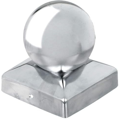 Alberts 327095 Capuchon pour poteau en bois | avec tête sphérique | acier inoxydable | 90 x 90 mm