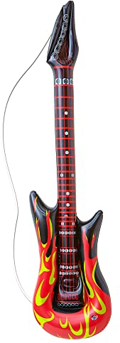 W WIDMANN MILANO Party Fashion - 04815 - Chitarra da rockstar gonfiabile con fiamme, lunghezza 105 cm circa, per feste a tema e carnevale