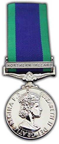 Trikoty Full SIZE GENERAL SERVICE MEDAL WITH NORTHERN IRELAND CLASP - NI GSM 1962 REPRO