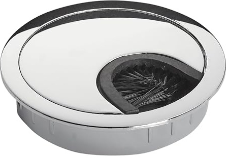 SOTECH 2 Stück Kabeldurchlässe Metall Chrom poliert Bohrmaß Ø 60 mm | Schreibtisch Kabeldurchlass mit Staubdichtung