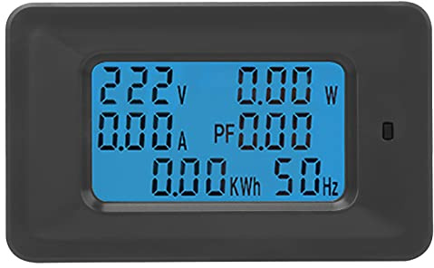 Stromzähler Spannungsprüfer LCD Display Digital Voltage Multimeter 6 in 1 Wechselstrom 110V-250V 20A Strom-Energiezähler Amperemeter Voltmeter mit Hintergrundbeleuchtung
