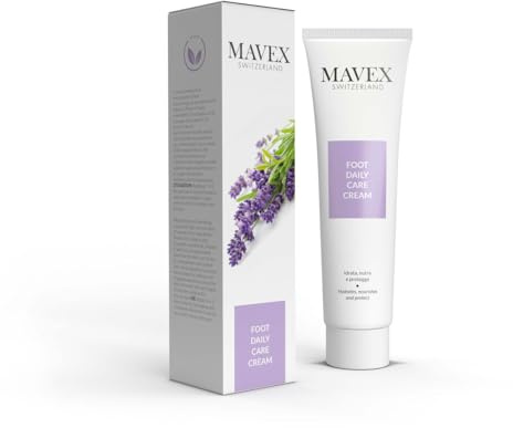 MAVEX Foot Daily Care Creme, Fußcreme zur Fortführung der Pediküre-Behandlung Zuhause aus Eukalyptus und Lavendel, Vitamin E, Urea und natürlichen Lipiden, 100ml