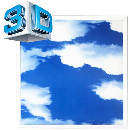 ENERGMiX LED Panel 62x62 3D-SKY Einbauleucte Deckenleuchte Slim Panel 3D Effekt blauen Himmels mit weißen Wolken