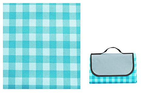 SlimpleStudio Campingdecke,Picknickmatte Spring Outing feuchtigkeitsbeständige Picknickmatte Outdoor tragbare wasserdichte Picknick-Tuch-Blau_200x200cm