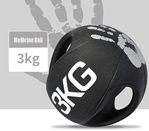 Medizinball Binauraler Gummi Kettlebell Balance Ball, Home Gym Core Training Balance Training Aerobic Fitness Ball (Size : 3kg/6.6lbs)