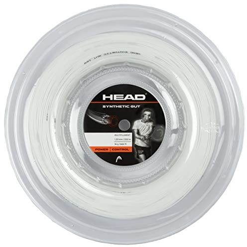 HEAD Syntetisk gut tennissträng 200 m rulle, 17 Gauge, vit