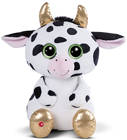NICI Glubschis: Das Original – Glubschis Kuh Moolon 45cm I sitzende Kuh mit großen Glitzeraugen I Schmusetier für Kuscheltierliebhaber – 47828