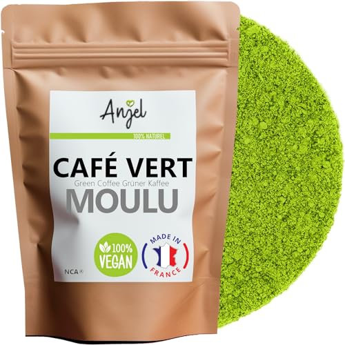 Café Vert Moulu 100% Naturel - Café Vert en Poudre Grains Moulu Non Torréfié Vegan Sans Gluten - NCA (250)