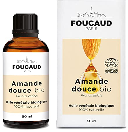 FOUCAUD | Olio di Mandorle Dolci | Prunus Dulcis | BIOLOGICO | 100% Naturale | Ammorbidente | Lenitivo | 50 ml | Marca Francese Nata nel 1946